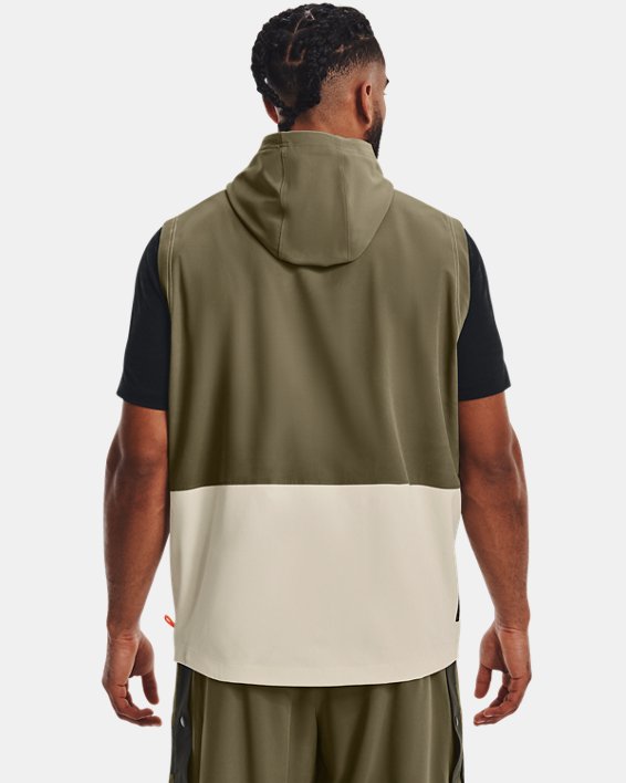 Men's UA RUSH™ Woven Hooded Vest, Brown, pdpMainDesktop image number 1